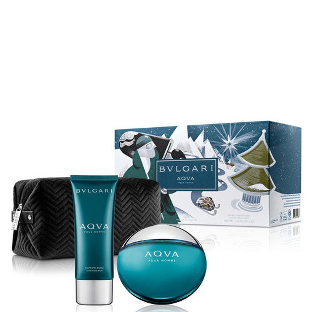 Bvlgari Aqva Pour Homme Set EDT 100Ml+After Shave 100Ml+Pouch 