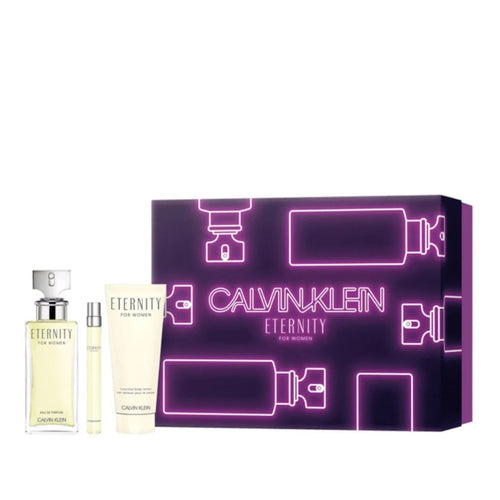 Calvin Klein Ladies Eternity 3pc Gift Set Fragrances 