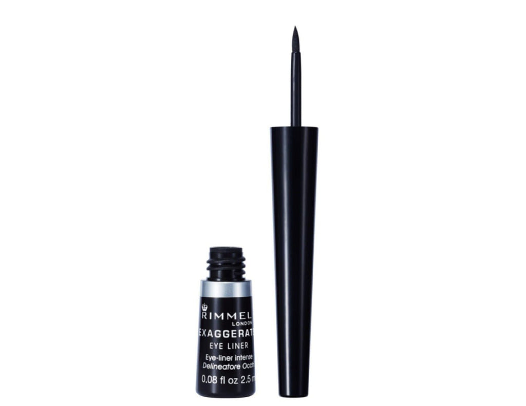 Rimmel Exaggerate Waterproof Liquid Eyeliner - A Black Shade With A Glossy Finish 