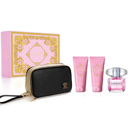 Versace Bright Crystal EDT 90Ml+Body Lotion 100Ml+Shave Gel 100Ml+Pouch 