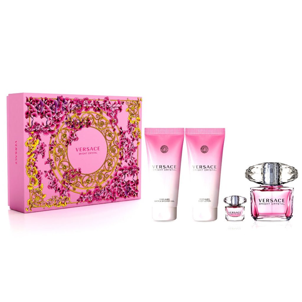 Versace Bright Crystal Set For Women EDT 90Ml + EDT 10Ml + B Lotion 100Ml + S Gel 100Ml 