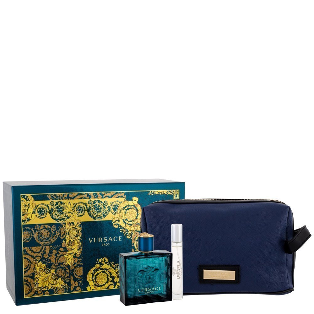 Versace Eros Gift Set EDT 100Ml + EDT 10Ml + Pouch 